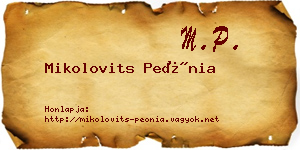 Mikolovits Peónia névjegykártya